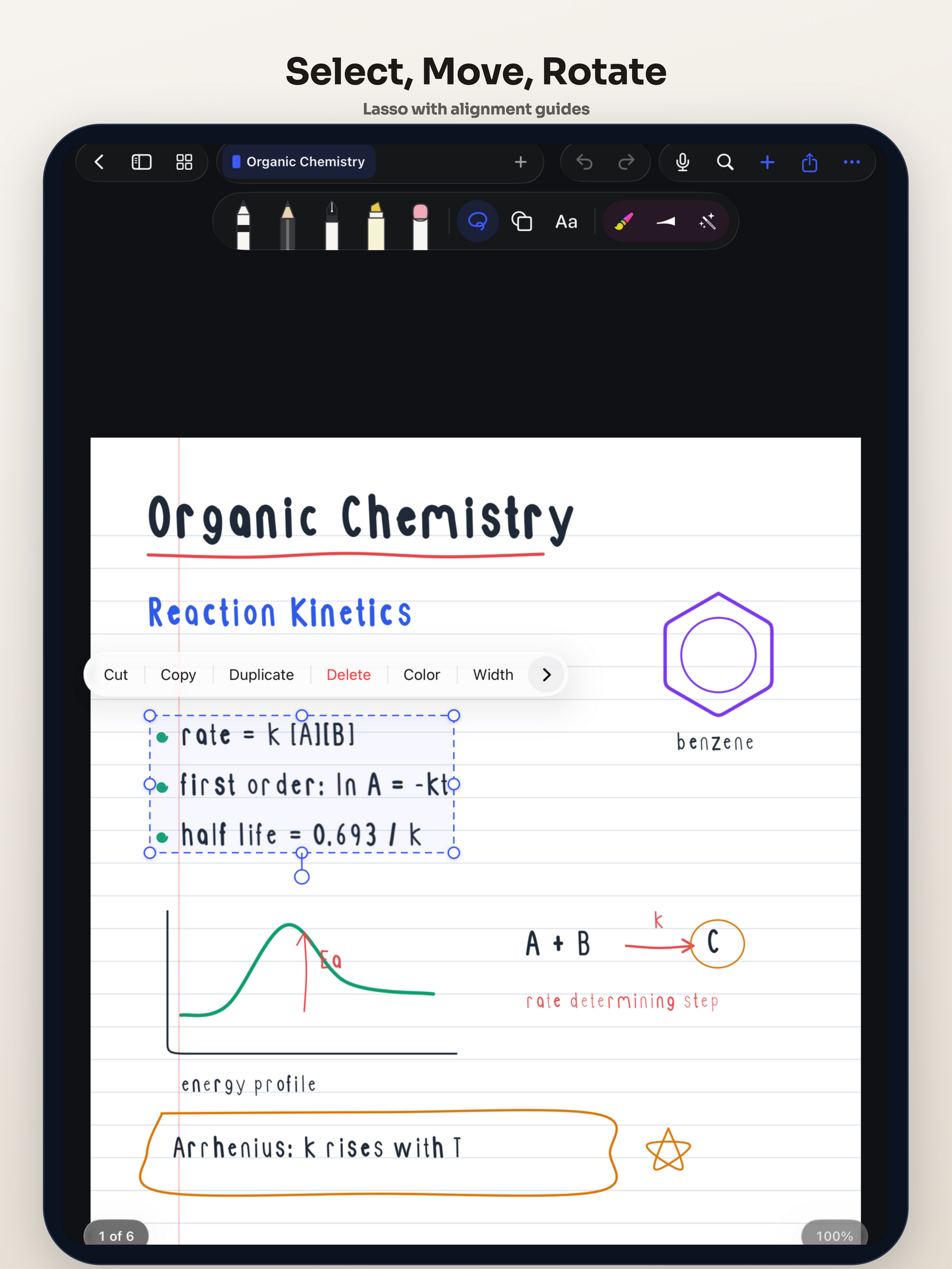 Lasso selection on iPad